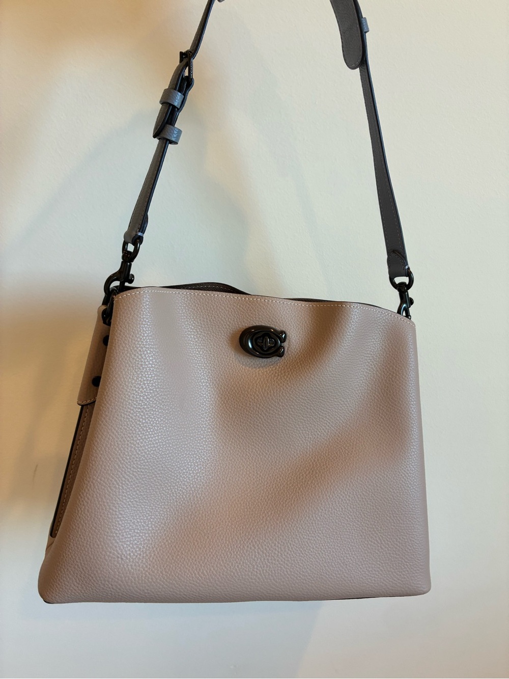 Coach Willow Shoulder Bag In Colorblock Taupe Multi